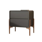 Morandi Cubic Leather Wood Small Bedside Table