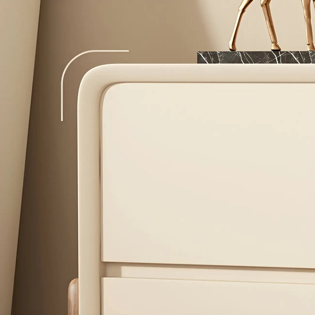 Morandi Cubic Leather Wood Small Bedside Table