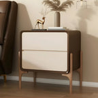 Morandi Cubic Leather Wood Small Bedside Table