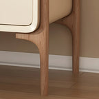 Morandi Cubic Leather Wood Small Bedside Table