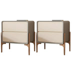 Morandi Cubic Leather Wood Small Bedside Table