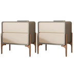 Morandi Cubic Leather Wood Small Bedside Table