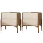 Morandi Cubic Leather Wood Small Bedside Table
