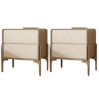 Morandi Cubic Leather Wood Small Bedside Table