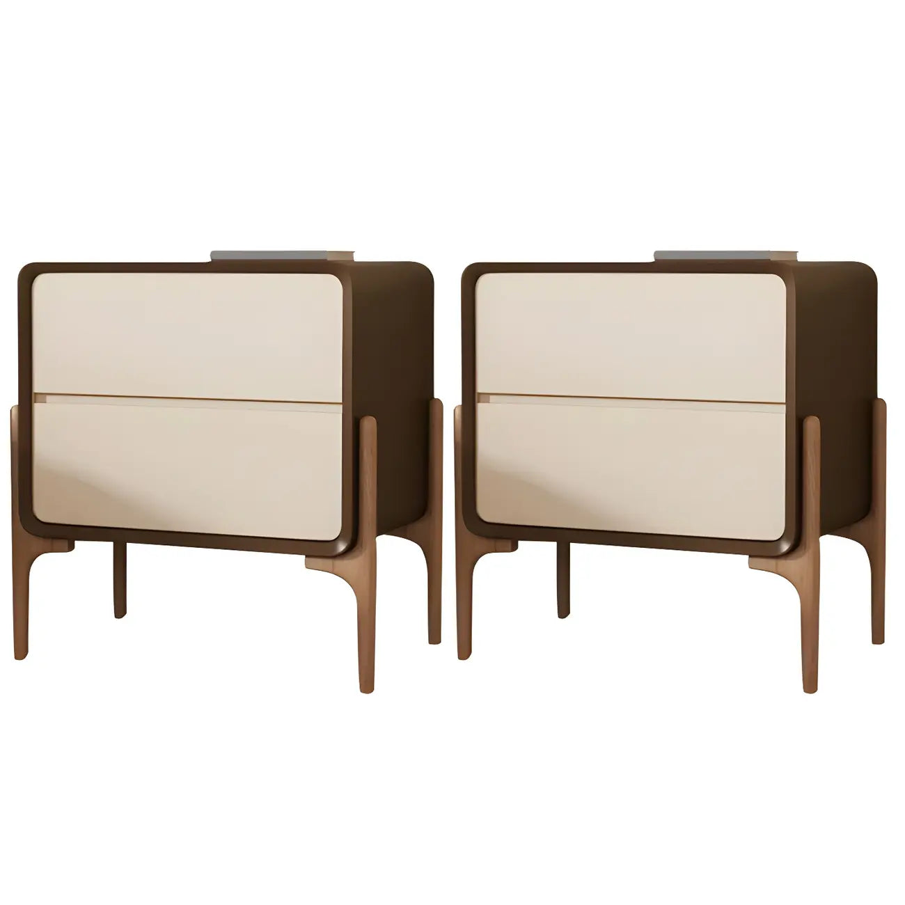 Morandi Cubic Leather Wood Small Bedside Table