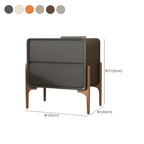 Morandi Cubic Leather Wood Small Bedside Table