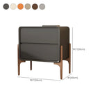 Morandi Cubic Leather Wood Small Bedside Table