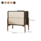 Morandi Cubic Leather Wood Small Bedside Table
