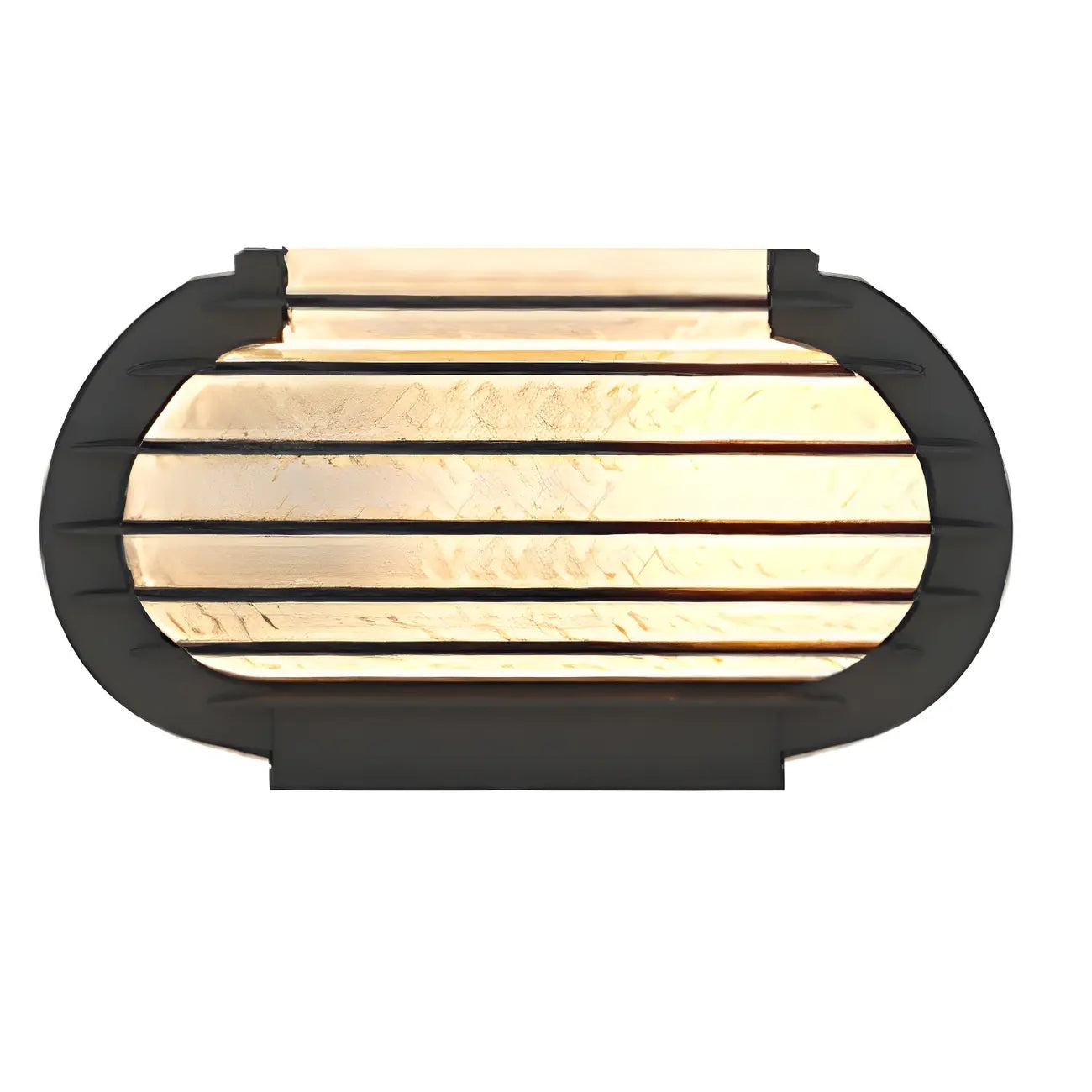 Black Ribbed Metal Warm Light Outdoor Post Lights