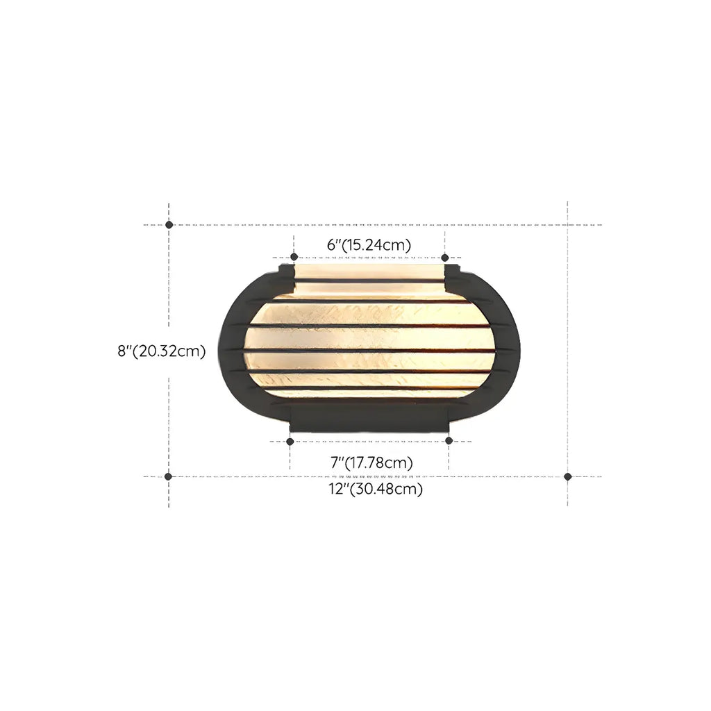 Black Ribbed Metal Warm Light Outdoor Post Lights