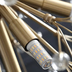 Modern Adjustable Gold Crystal Sputnik Starburst Chandelier