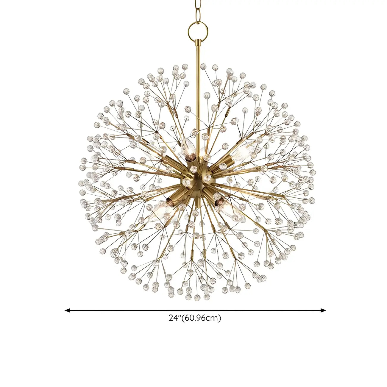 Modern Adjustable Gold Crystal Sputnik Starburst Chandelier