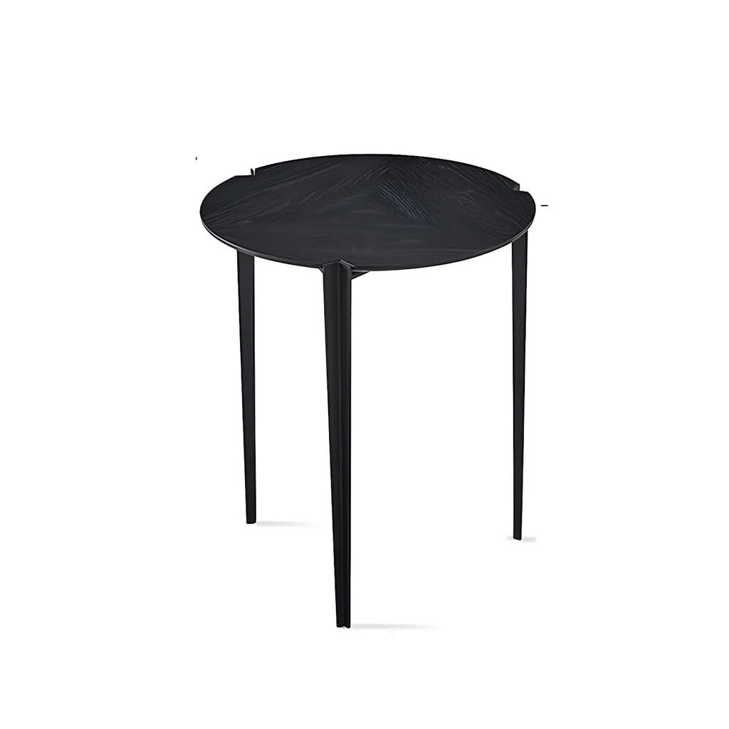 Black Scandinavian Chic Round Wood Coffee Table