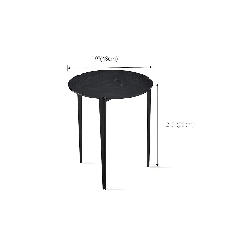 Black Scandinavian Chic Round Wood Coffee Table
