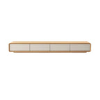79 Natural Wood Long Floating TV Stand with Drawers