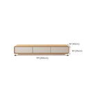 79 Natural Wood Long Floating TV Stand with Drawers