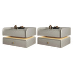 Black LED Marble Top Drawer Storage Nightstand