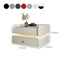 Black LED Marble Top Drawer Storage Nightstand