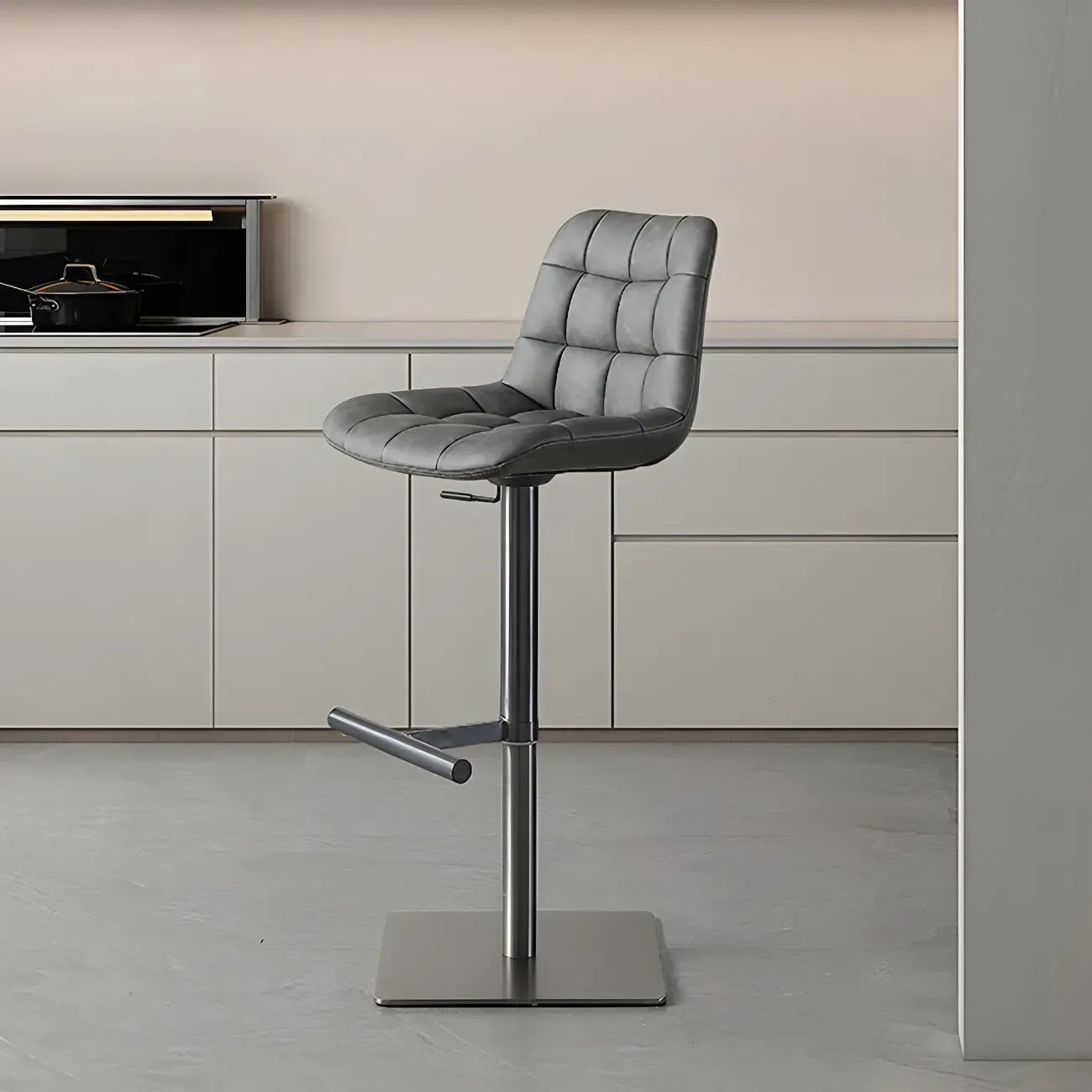 Modern Low Back Cushioned Swivel Adjustable Bar Stool