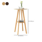 Minimalist Round 2-tier Bar Height Small Wooden Bar Table