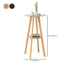 Minimalist Round 2-tier Bar Height Small Wooden Bar Table