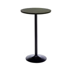 Minimalist Pedestal Wood Metal Round Bar Height Table