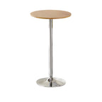Minimalist Pedestal Wood Metal Round Bar Height Table