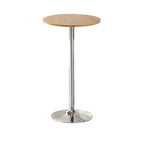 Minimalist Pedestal Wood Metal Round Bar Height Table
