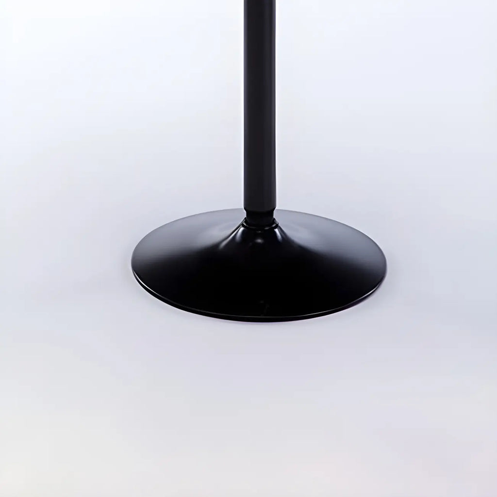 Minimalist Pedestal Wood Metal Round Bar Height Table