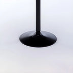 Minimalist Pedestal Wood Metal Round Bar Height Table