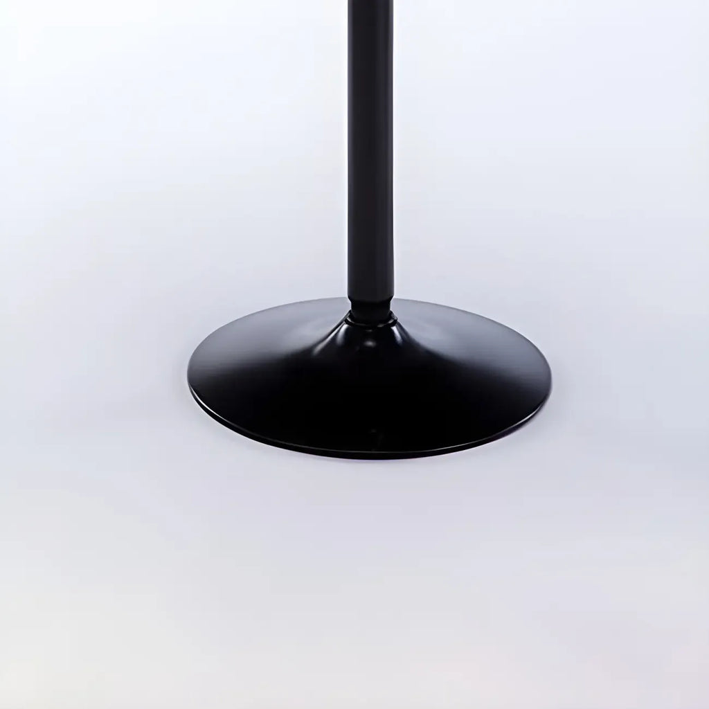 Minimalist Pedestal Wood Metal Round Bar Height Table