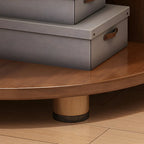 Contemporary Space-Saving Wood Walnut Corner Bookcase
