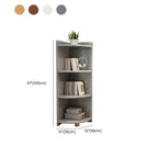Contemporary Space-Saving Wood Walnut Corner Bookcase