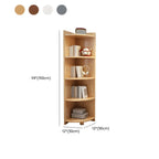 Contemporary Space-Saving Wood Walnut Corner Bookcase