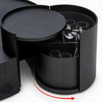 Black Round Modern Nesting Wood Coffee Table with Storage