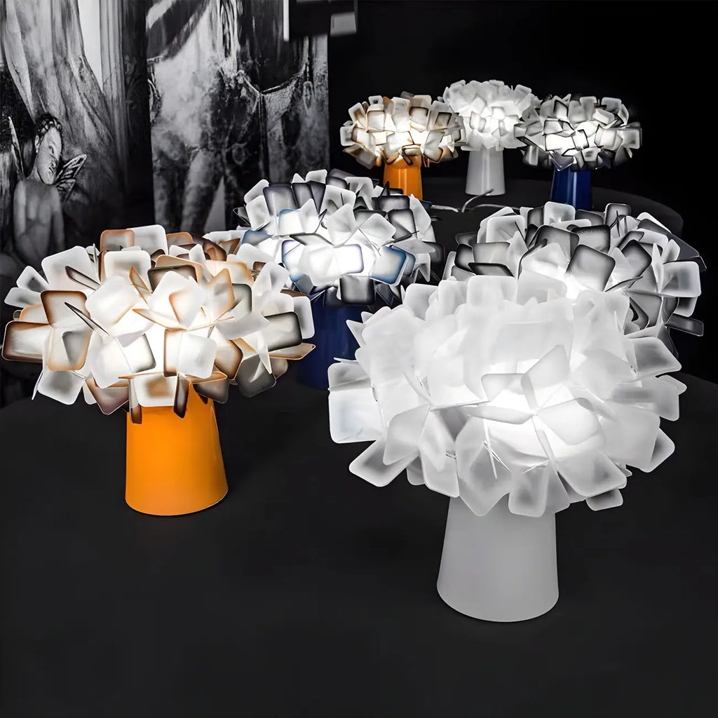 Orange Metal LED Flower Shaped Table Lamp for Bedroom