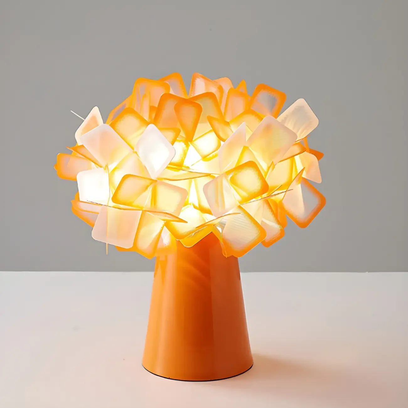 Orange Metal LED Flower Shaped Table Lamp for Bedroom