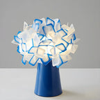Orange Metal LED Flower Shaped Table Lamp for Bedroom