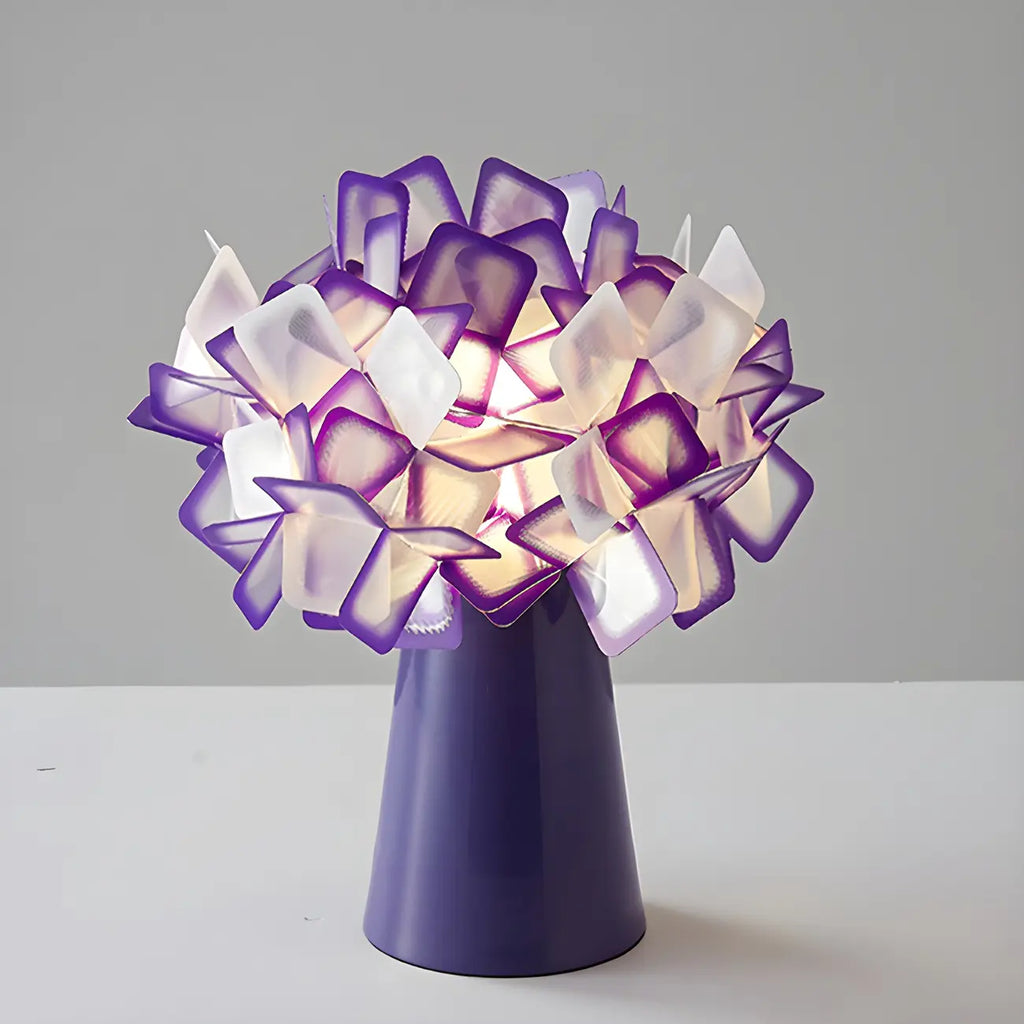 Orange Metal LED Flower Shaped Table Lamp for Bedroom
