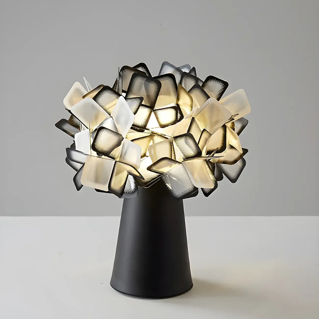 Orange Metal LED Flower Shaped Table Lamp for Bedroom