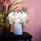 Orange Metal LED Flower Shaped Table Lamp for Bedroom