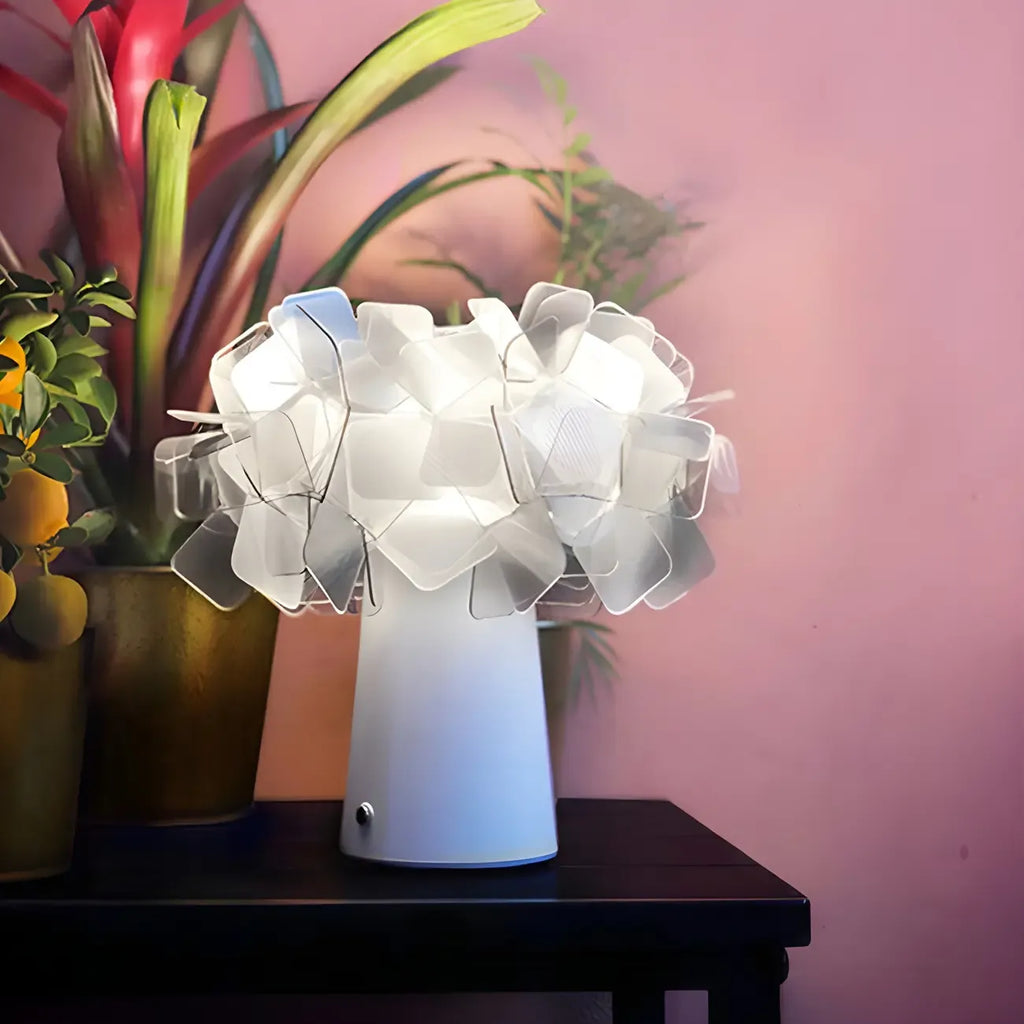 Orange Metal LED Flower Shaped Table Lamp for Bedroom