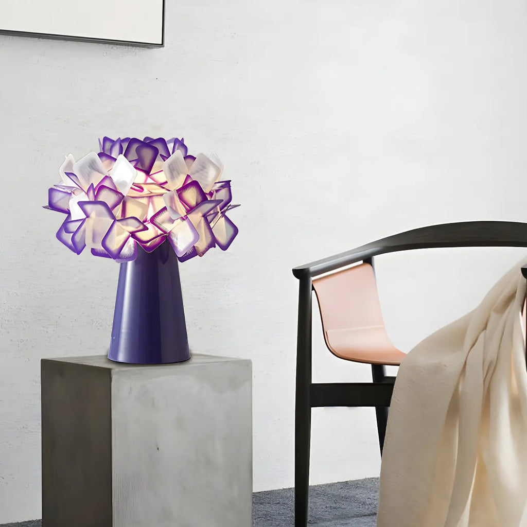 Orange Metal LED Flower Shaped Table Lamp for Bedroom