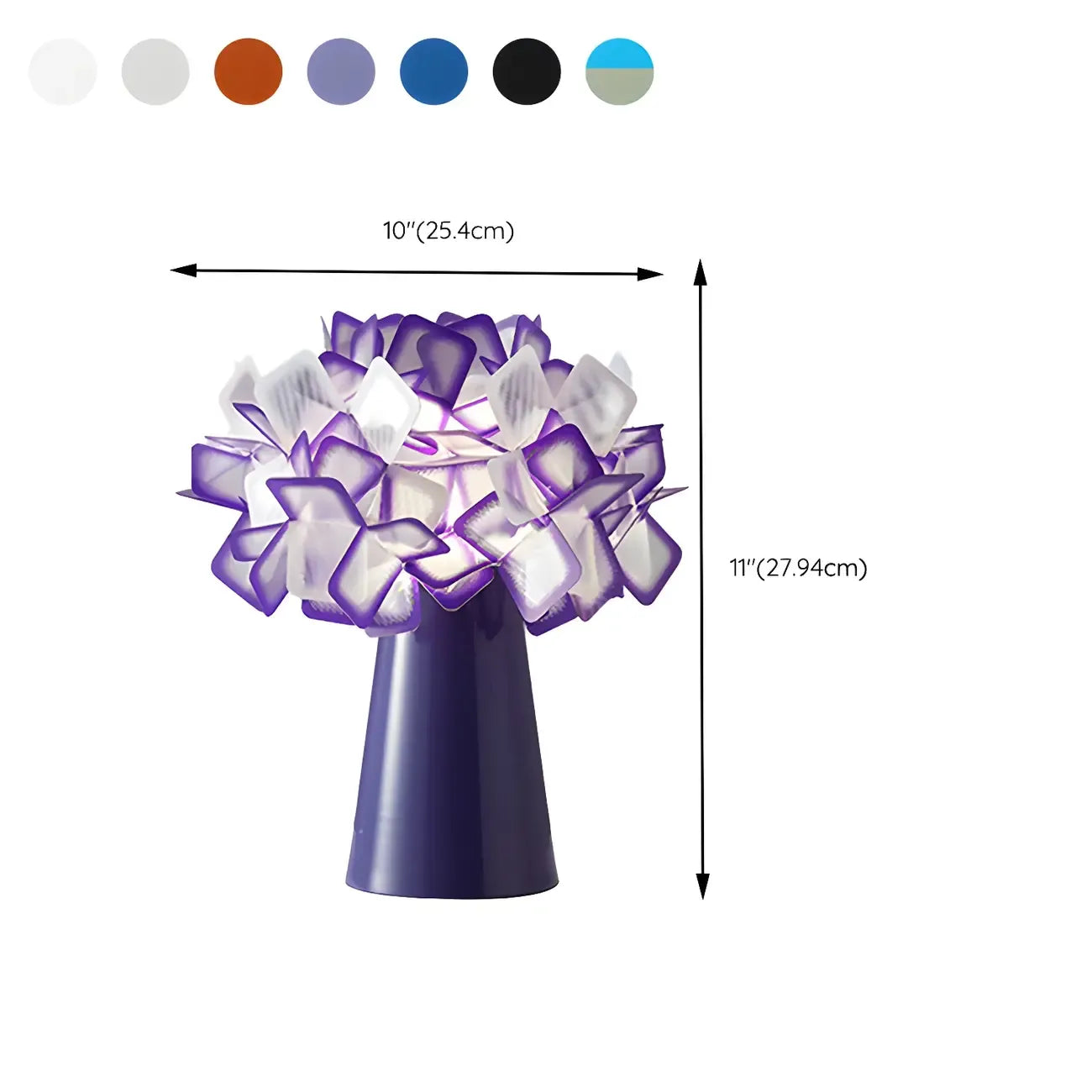 Orange Metal LED Flower Shaped Table Lamp for Bedroom