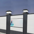 Black Metal Geometric Solar Outdoor Post Lights