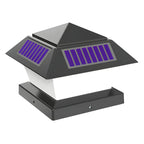 Black Metal Geometric Solar Outdoor Post Lights