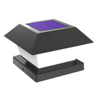 Black Metal Geometric Solar Outdoor Post Lights
