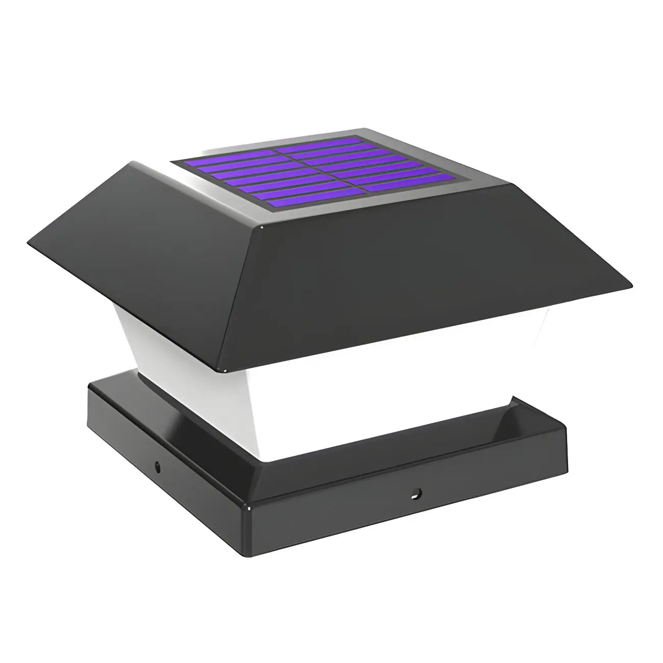 Black Metal Geometric Solar Outdoor Post Lights