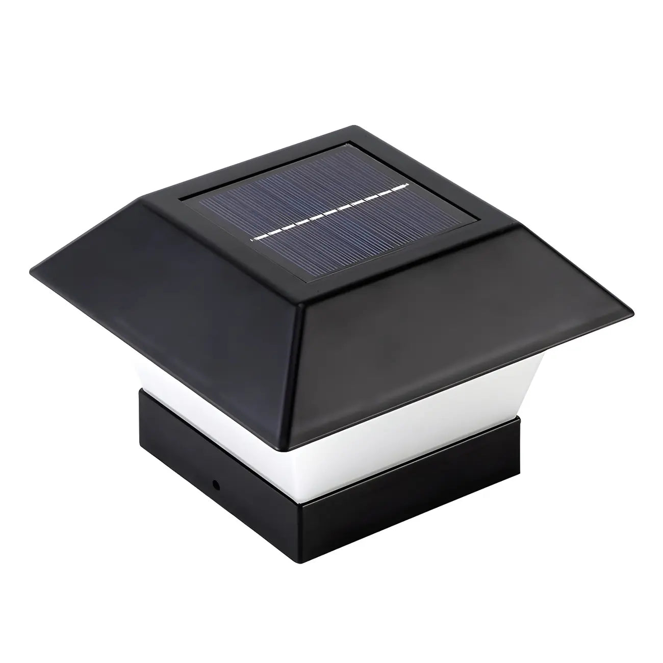 Black Metal Geometric Solar Outdoor Post Lights