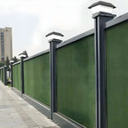 Black Metal Geometric Solar Outdoor Post Lights